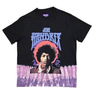 Retro Jimi Hendrix X Shoe Palace Tee Mens XL Black Purple Tie Dye Shirt